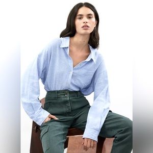 Wilfred Free Relaxed Button Up Linen - Gd Zen Blue - soft, drapey ☁️